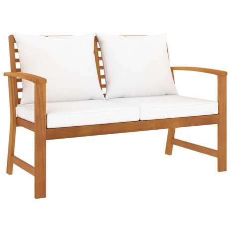 Loungeset Whoopy - 5 delig - met creme kussens - hout bruin