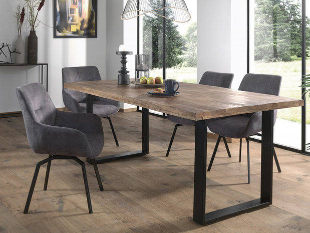 Eethoek Magnolia bruin 178cm tafel met 4