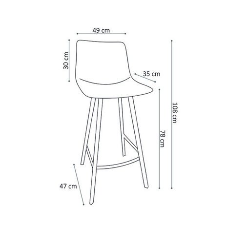 Barkruk Tonnie SET 2 kruk bruin