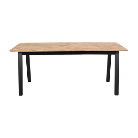 Eettafel Anders 180x95cm visgraat naturel met zwart