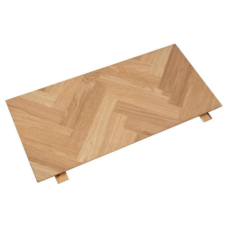 Verlengbladen set eettafel Anders 95x45cm visgraat eiken