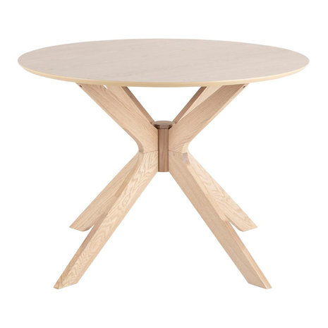Eettafel Zoema hout rond 105cm blank