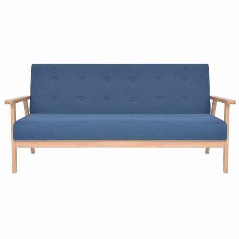 Bankstel stof blauw 2-delig