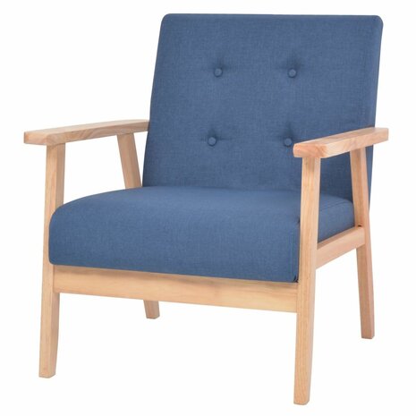 Bankstel stof blauw 2-delig