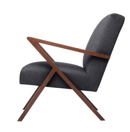 Sternzeit - Fauteuil Retrostar stof donker grijs