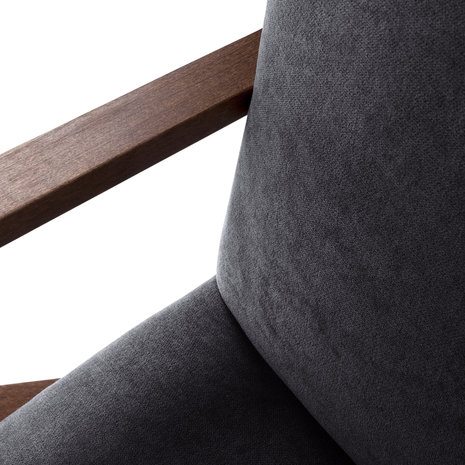 Sternzeit - Fauteuil Retrostar stof donker grijs