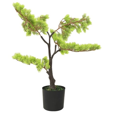 Kunstplant met pot cipres bonsai 60 cm groen