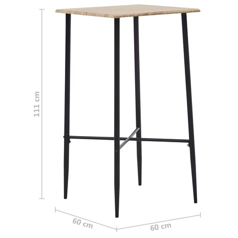 Bartafel Sunday 60x60x111 cm MDF eikenkleurig