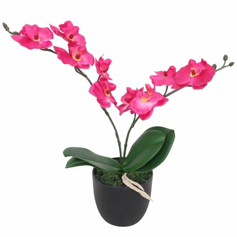 Kunst orchidee plant met pot 30 cm rood