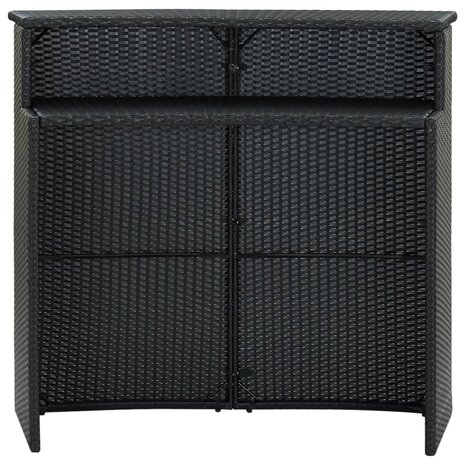 Tuinbartafel 120x55x110 cm poly rattan zwart