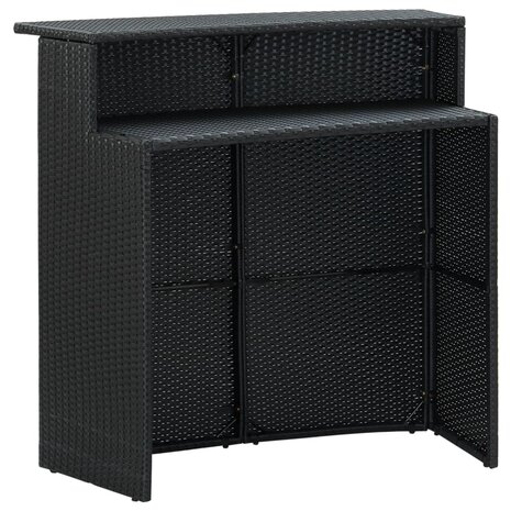 Tuinbartafel 120x55x110 cm poly rattan zwart