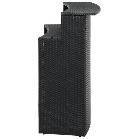 Tuinbartafel 120x55x110 cm poly rattan zwart