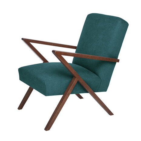 Sternzeit - fauteuil Retrostar - stof petrol - vintage design