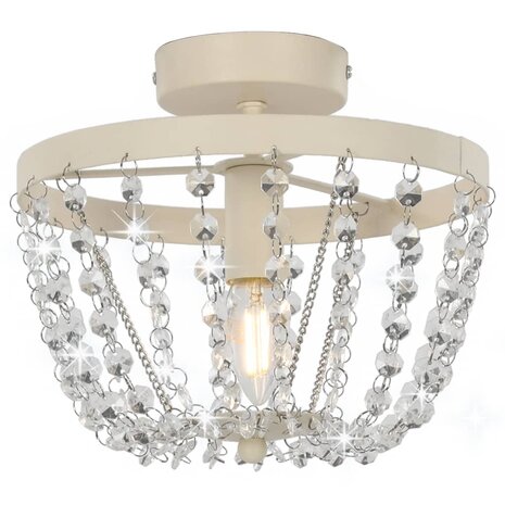 Kroonluchter Plafondlamp met kristallen rond E14 wit