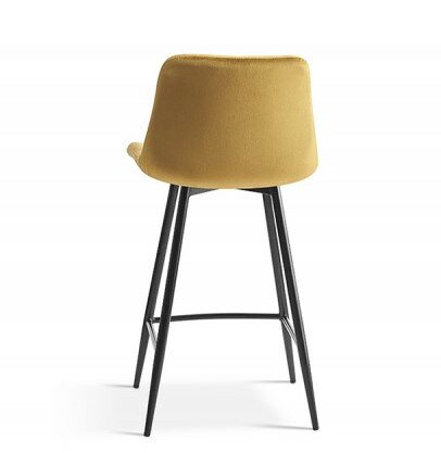 Counter chair Favo velvet geel barkruk kookeiland