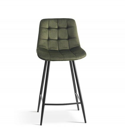 Counter chair Favo velvet groen barkruk kookeiland