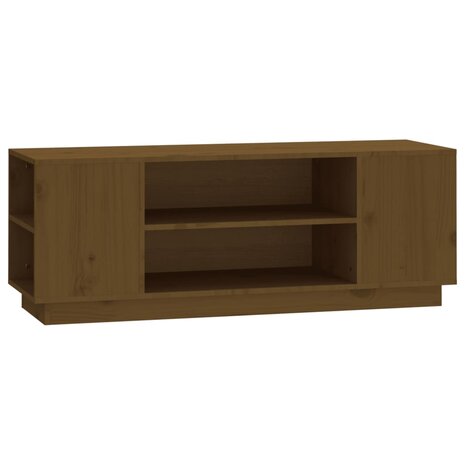 Tv-meubel Andries 110x35x40,5 cm massief grenenhout honingbruin