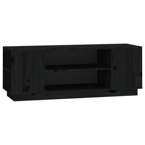 Tv-meubel Andries 110x35x40,5 cm massief grenenhout zwart