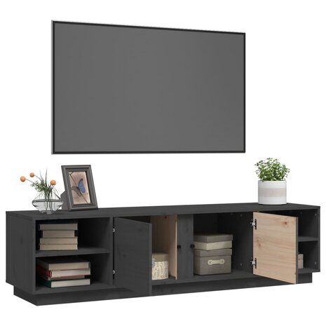 Tv-meubel Amber 156x40x40 cm massief grenenhout grijs