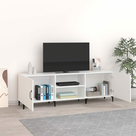 Tv-meubel Max 150x30x50 cm bewerkt hout wit