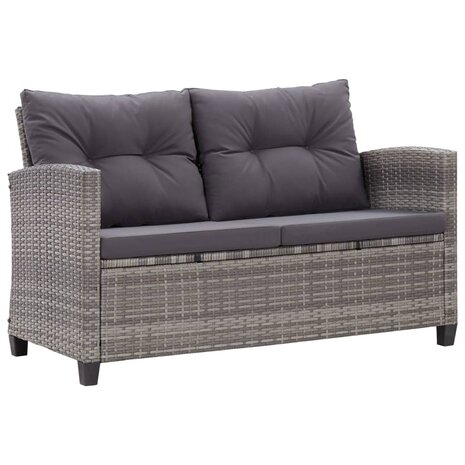 Loungeset Comfort met kussens poly rattan donkergrijs