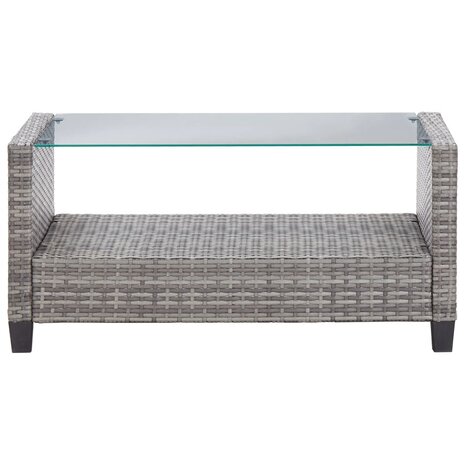 Loungeset Comfort met kussens poly rattan donkergrijs