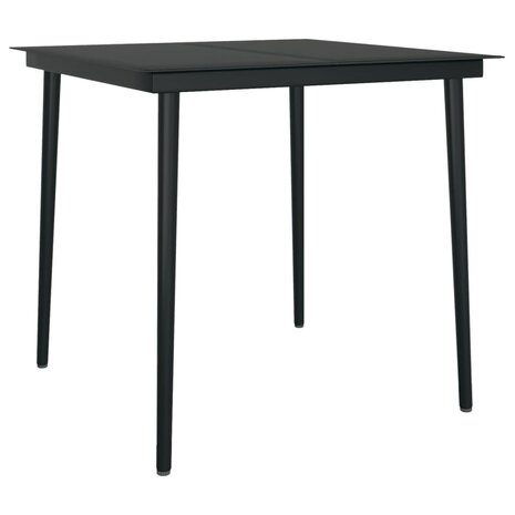 Tuinset Erik zwart tafel 80x80 cm met 4 stoelen