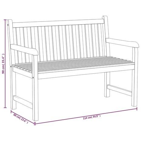 Tuinset Match massief teakhout tafel met bank en 2 stoelen