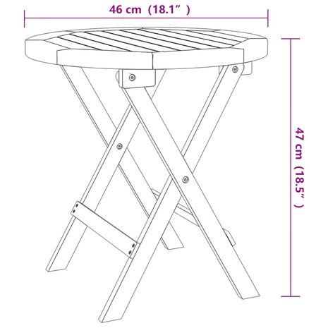 Bistrotafel Ø46X47 Cm Massief Acaciahout