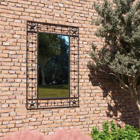 Tuin Wandspiegel Rechthoekig 50X80 Cm Zwart