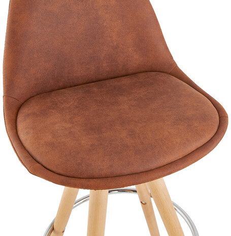 Counter chair barkruk Parijs stof bruin met naturel poten