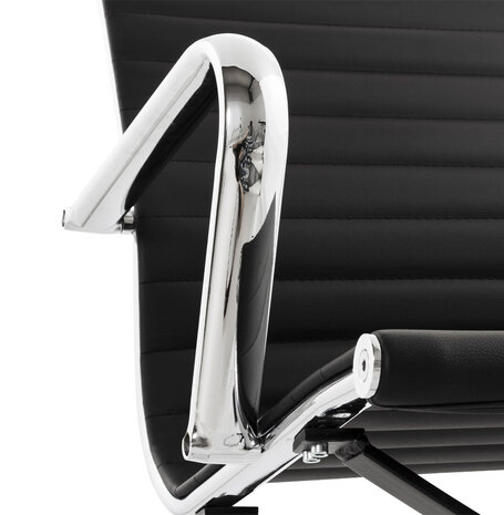 Prachtige design office chair zwart kunstleer met chroom