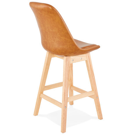 Counter chair barkruk Lars kunstleer bruin met hout