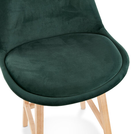 Counter chair barkruk Lars stof velvet groen met hout