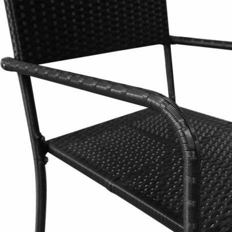 Tuinset Bistro Zwart 2 stoelen met tafel