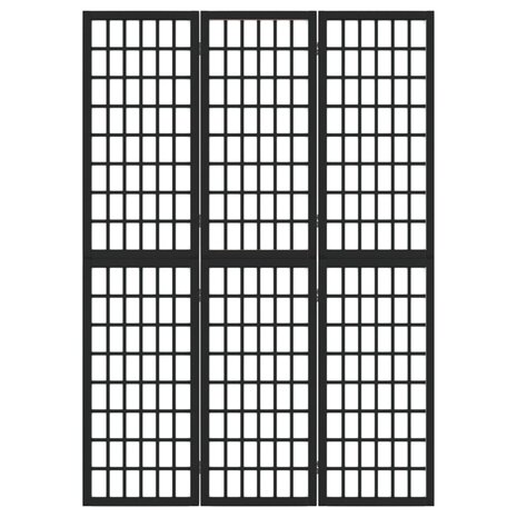 Kamerscherm Inklapbaar 3 Panelen Japanse Stijl 120 x 170 cm Zwart