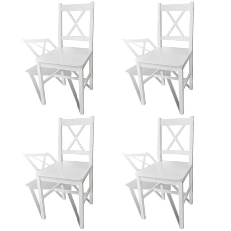 Eetkamerstoelen Amor SET 4 stoelen Grenenhout Wit