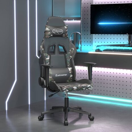 Gamestoel - Gaming stoel - Game stoel - Warrior - zwart - met voetensteun
