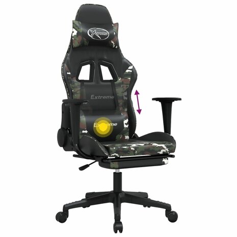 Gamestoel - Gaming stoel - Game stoel - Warrior - zwart - massage - voetensteun