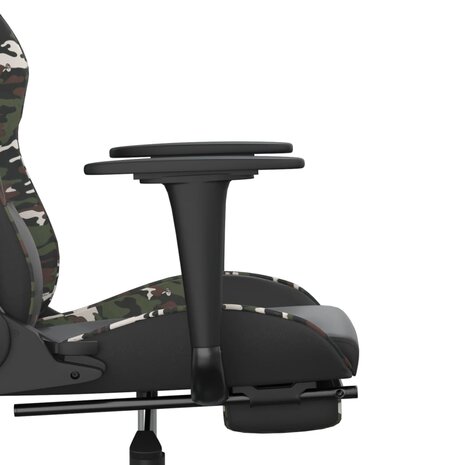 Gamestoel - Gaming stoel - Game stoel - Camouflage - Zwart - met voetensteun 