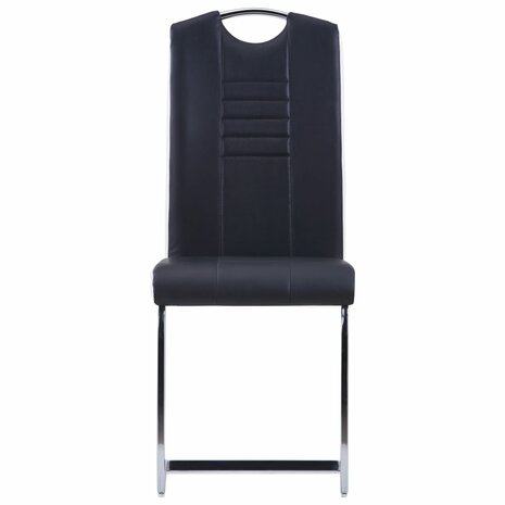 Eethoek Trinidad kunstleer zwart 140x70cm met 4 stoelen
