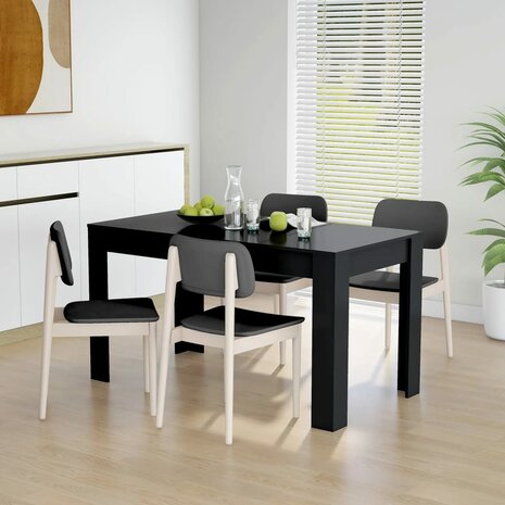 Eettafel Nero 140x74,5x76 cm zwart - smalle eettafel