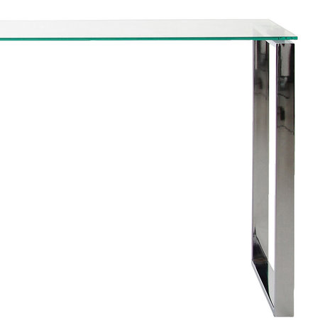 Meubelen-Online - Wandtafel Magnus glas met chroom sidetable detail