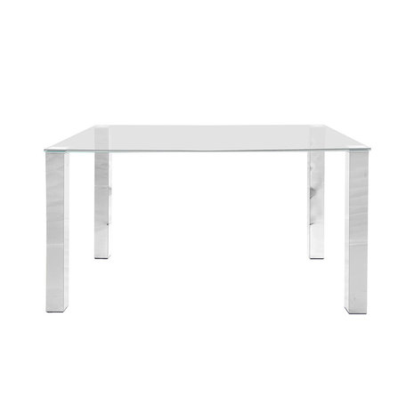 Eettafel Sartre glas met chroom 90x140cm