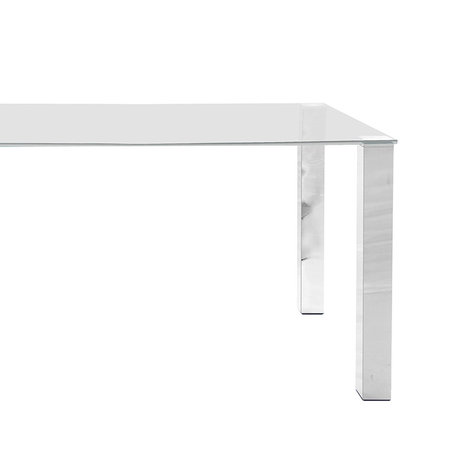 Eettafel Sartre glas met chroom 90x140cm