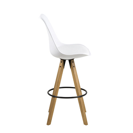 Barkruk Player SET 2 st wit met houten poten