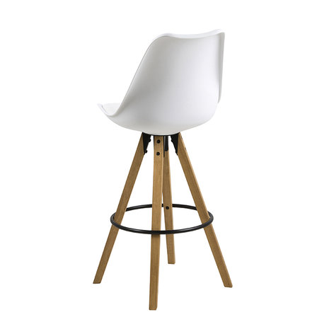 Barkruk Player SET 2 st wit met houten poten