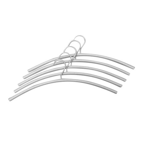 Kleerhangers aluzilver set 5 stuks zijaanzicht