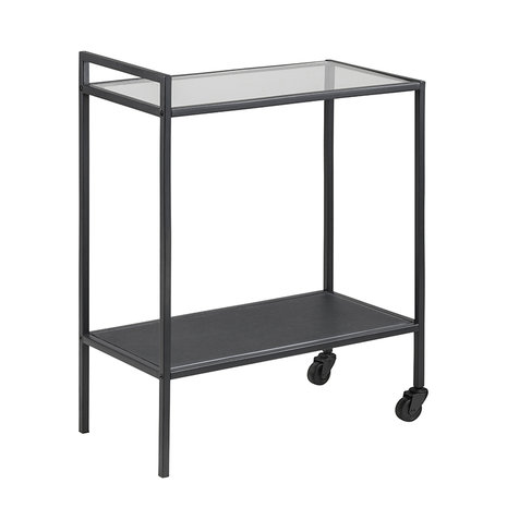 Meubelen-Online - Bijzettafel Honkytonk trolley met glas