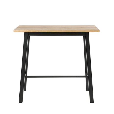 Meubelen-Online - Bartafel Mick eiken hout met zwarte poten vooraanzicht